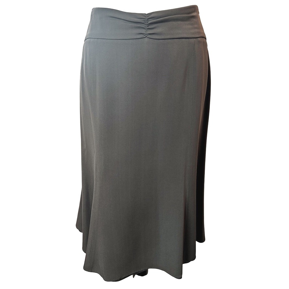 Georgio Armani‎ 100%Silk Gray Lined Skirt Made in Italy XL 44. EUC